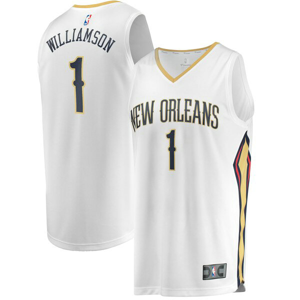 Maillot New Orleans Pelicans Homme Zion Williamson 1 Association Edition Blanc